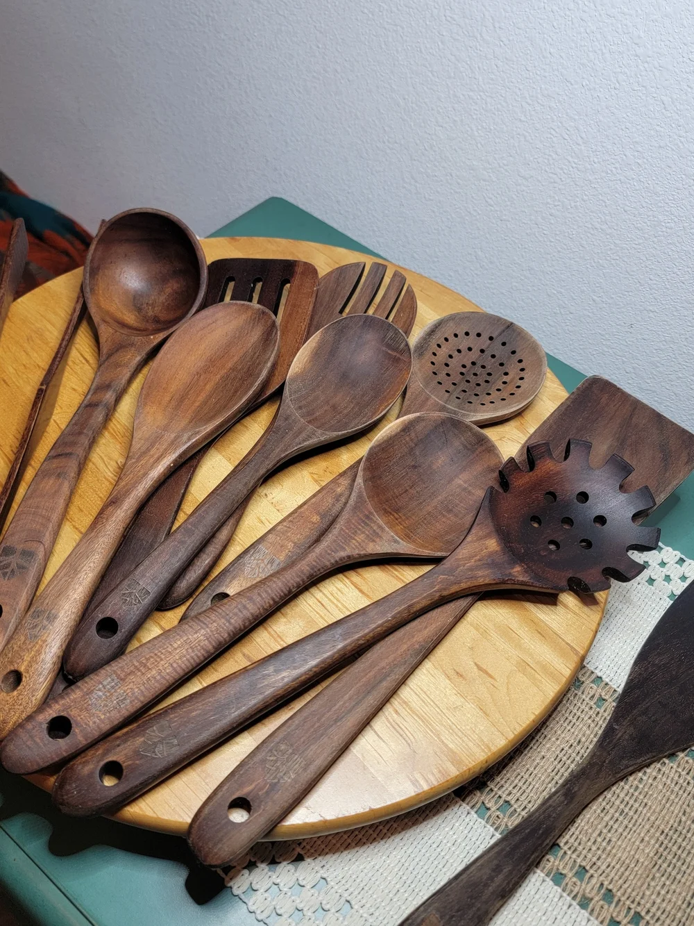 Dark Wood Kitchen Utensil Set - 10-Piece